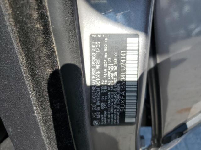 Photo 14 from auction – 2004 BMW X5 3.0I with VIN 5UXFA13504LU24141