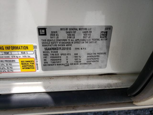 Photo 14 from auction – 2015 BUICK ENCLAVE with VIN 5GAKRBKD7FJ301816