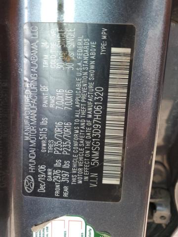 Photo 14 from auction – 2007 HYUNDAI SANTA FE G with VIN 5NMSG13D97H061320