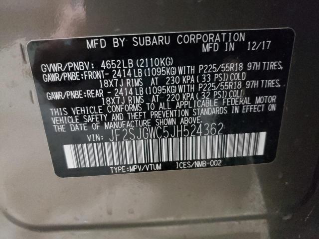 Photo 14 from auction – 2018 SUBARU FORESTER 2 with VIN JF2SJGWC5JH524362
