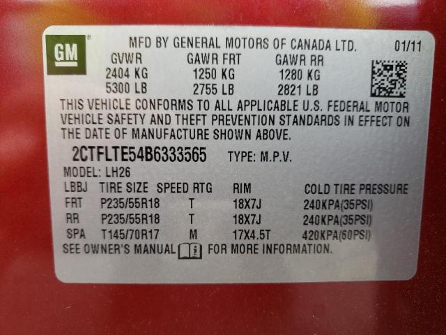 Снимка 14 от търг – 2011 GMC TERRAIN SL с VIN 2CTFLTE54B6333565