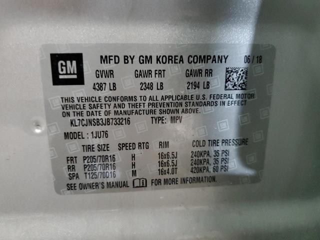 Photo 14 from auction – 2018 CHEVROLET TRAX with VIN KL7CJNSB3JB733216