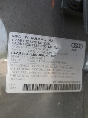 Photo 14 from auction – 2021 AUDI Q3 PREMIUM with VIN WA1DECF37M1009259