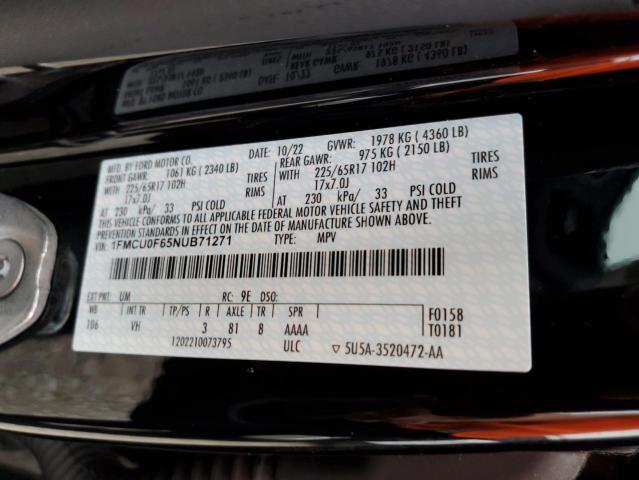 Photo 14 from auction – 2022 FORD ESCAPE S with VIN 1FMCU0F65NUB71271