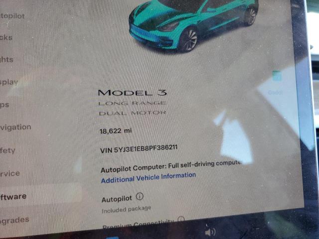 Photo 9 from auction – 2023 TESLA MODEL 3 with VIN 5YJ3E1EB8PF386211
