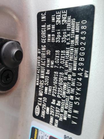 Photo 14 from auction – 2011 KIA SORENTO EX with VIN 5XYKU4A29BG024380