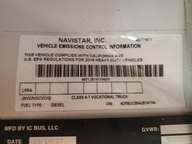 Photo 10 from auction – 2018 IC COMM BUS with VIN 4DRBUC8N4JB141704