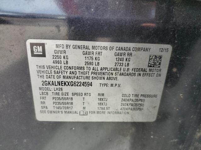 Photo 14 from auction – 2016 GMC TERRAIN SL with VIN 2GKALNEKXG6224594