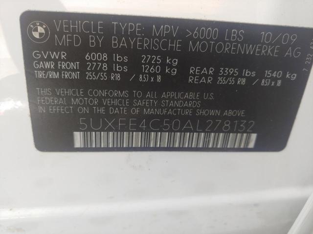 Photo 10 from auction – 2010 BMW X5 XDRIVE3 with VIN 5UXFE4C50AL278132