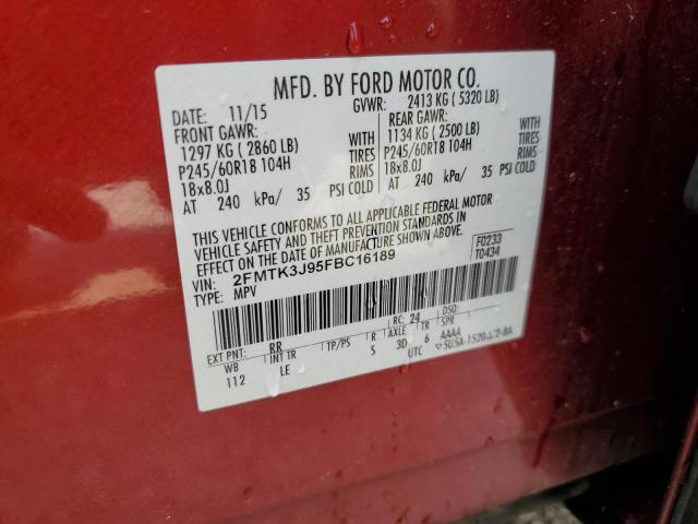 Photo 14 from auction – 2015 FORD EDGE SEL with VIN 2FMTK3J95FBC16189