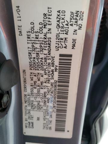 Photo 14 from auction – 2005 LEXUS GX 470 with VIN JTJBT20X650069692