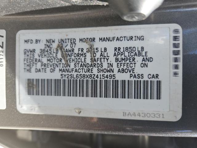 Photo 10 from auction – 2008 PONTIAC VIBE with VIN 5Y2SL658X8Z415495