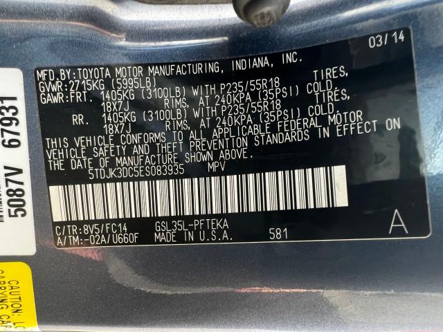 Photo 10 from auction – 2014 TOYOTA SIENNA LE with VIN 5TDJK3DC5ES083935