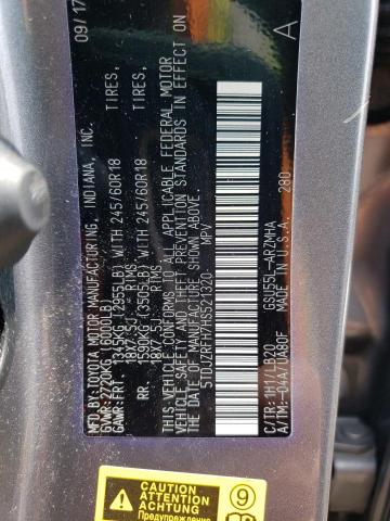 Photo 14 from auction – 2017 TOYOTA HIGHLANDER with VIN 5TDJZRFH7HS521320