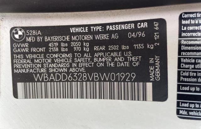 Photo 10 from auction – 1997 BMW 528 I AUTO with VIN WBADD6328VBW01929