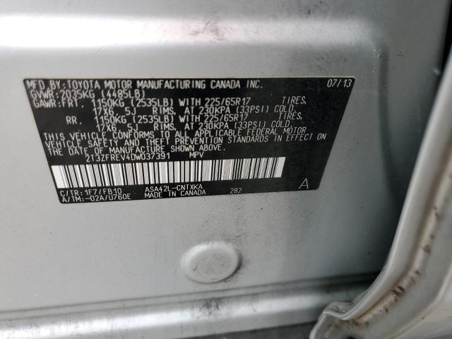 Photo 14 from auction – 2013 TOYOTA RAV4 LE with VIN 2T3ZFREV4DW037391