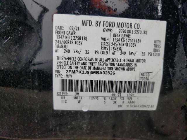 Photo 14 from auction – 2021 FORD EDGE SEL with VIN 2FMPK3J94MBA02826