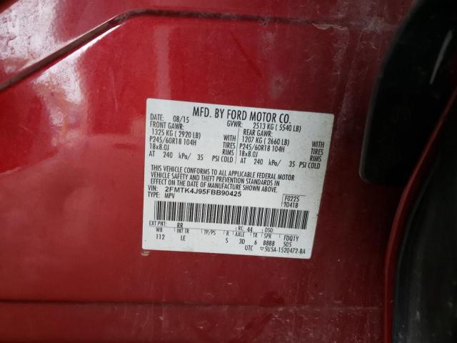 Photo 14 from auction – 2015 FORD EDGE SEL with VIN 2FMTK4J95FBB90425