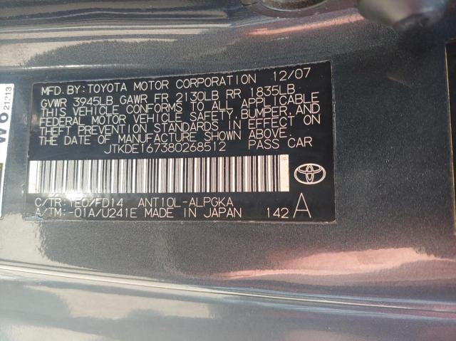 Photo 10 from auction – 2008 TOYOTA SCION TC with VIN JTKDE167380268512