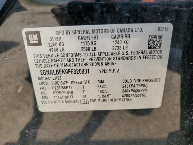 Photo 14 from auction – 2015 CHEVROLET EQUINOX LT with VIN 2GNALBEK9F6320801