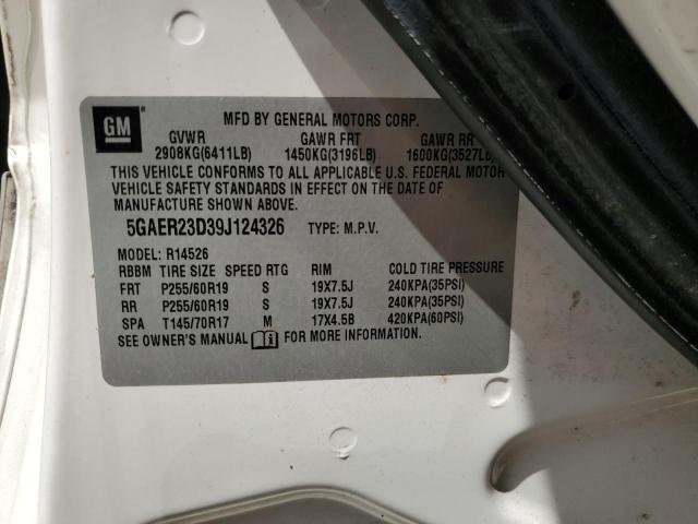 Photo 14 from auction – 2009 BUICK ENCLAVE CX with VIN 5GAER23D39J124326