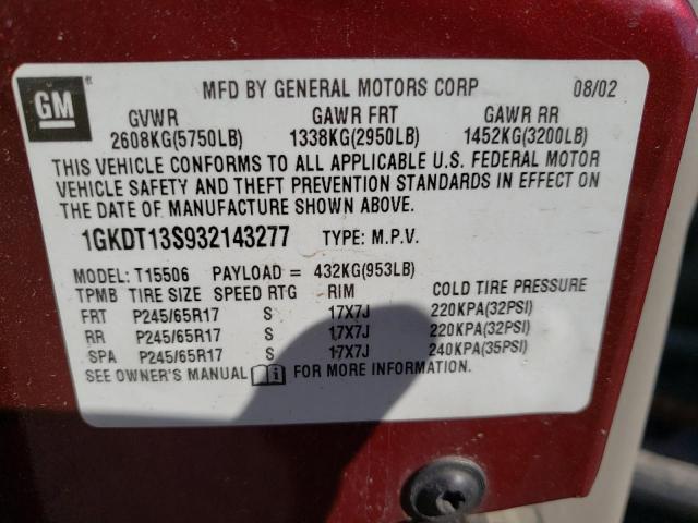 Photo 14 from auction – 2003 GMC ENVOY with VIN 1GKDT13S932143277