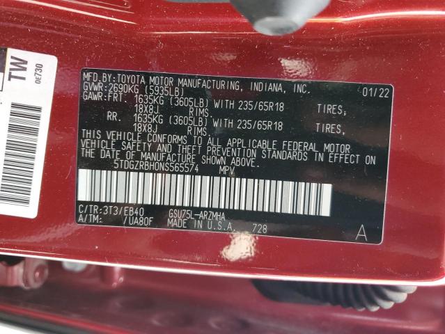 Photo 14 from auction – 2022 TOYOTA HIGHLANDER with VIN 5TDGZRBH0NS565574