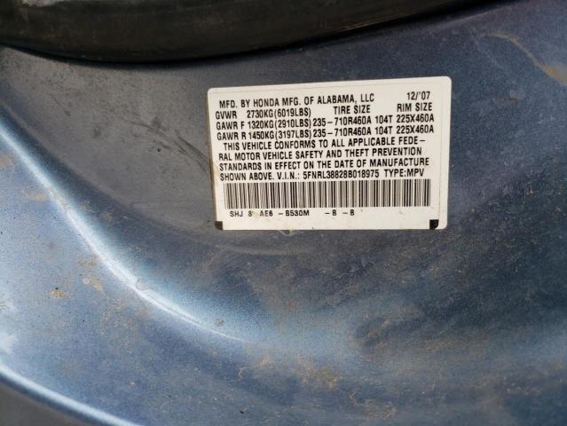 Photo 14 from auction – 2008 HONDA ODYSSEY TO with VIN 5FNRL38828B018975