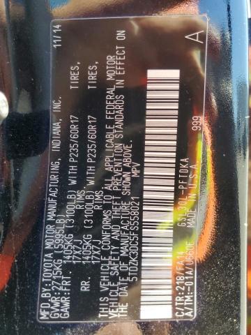 Photo 14 from auction – 2015 TOYOTA SIENNA with VIN 5TDZK3DC5FS558021