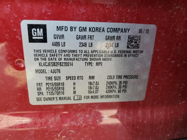 Photo 14 from auction – 2015 BUICK ENCORE with VIN KL4CJESB2FB235514