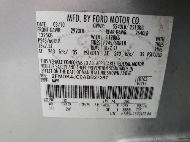 Photo 14 from auction – 2010 FORD EDGE SEL with VIN 2FMDK4JC0ABB27287