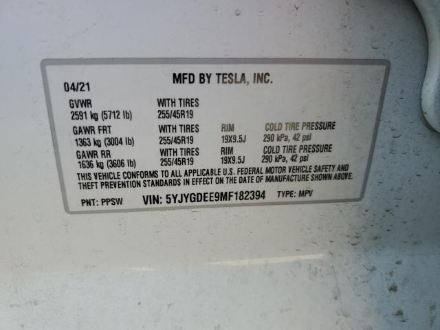 Zdjęcie 14 z aukcji – 2021 TESLA MODEL Y z VIN 5YJYGDEE9MF182394
