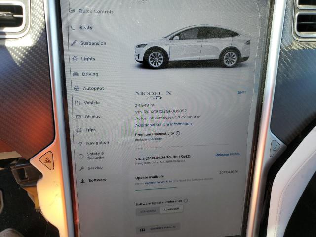 Photo 9 from auction – 2016 TESLA MODEL X with VIN 5YJXCBE28GF009052