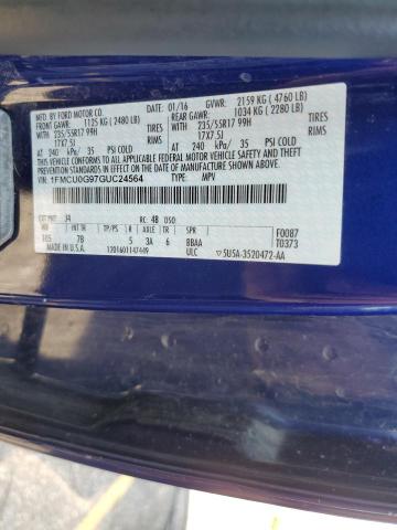 Photo 14 from auction – 2016 FORD ESCAPE SE with VIN 1FMCU0G97GUC24564