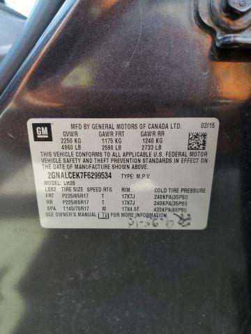Photo 14 from auction – 2015 CHEVROLET EQUINOX LT with VIN 2GNALCEK7F6299534