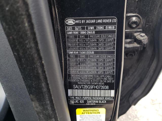 Photo 14 from auction – 2015 LAND ROVER RANGE ROVE with VIN SALVT2BG9FH073938