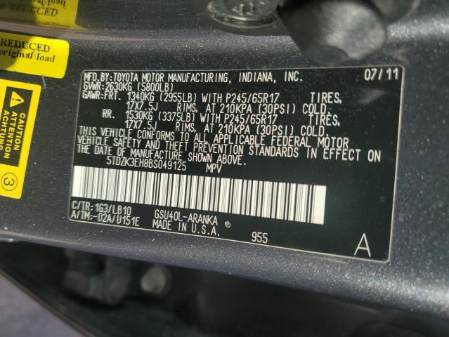 Photo 14 from auction – 2011 TOYOTA HIGHLANDER with VIN 5TDZK3EH8BS049125