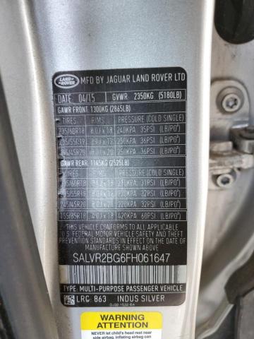 Photo 14 from auction – 2015 LAND ROVER RANGE ROVE with VIN SALVR2BG6FH061647