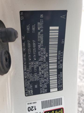Photo 14 from auction – 2015 TOYOTA SIENNA XLE with VIN 5TDYK3DC8FS563631