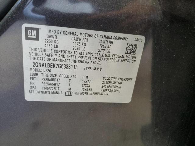 Photo 14 from auction – 2016 CHEVROLET EQUINOX LS with VIN 2GNALBEK7G6333113