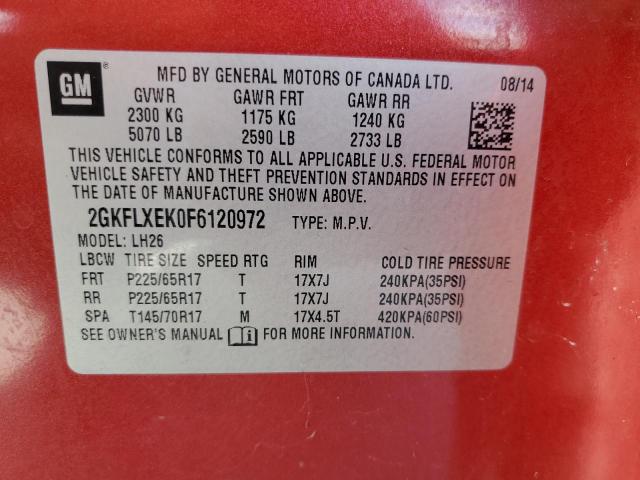 Photo 14 from auction – 2015 GMC TERRAIN SL with VIN 2GKFLXEK0F6120972