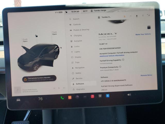 Photo 9 from auction – 2022 TESLA MODEL Y with VIN 7SAYGDEE5NF441001