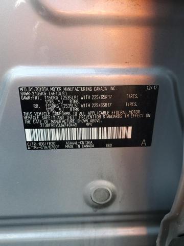 Photo 14 from auction – 2018 TOYOTA RAV4 LE with VIN 2T3BFREV3JW740445