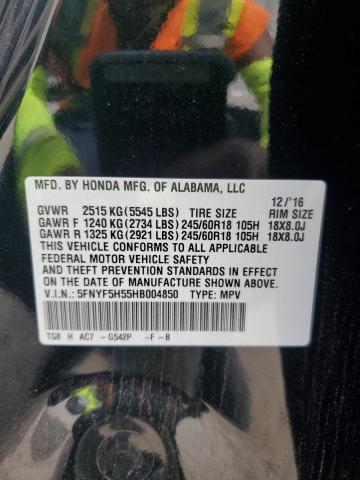 Photo 14 from auction – 2017 HONDA PILOT EXL with VIN 5FNYF5H55HB004850