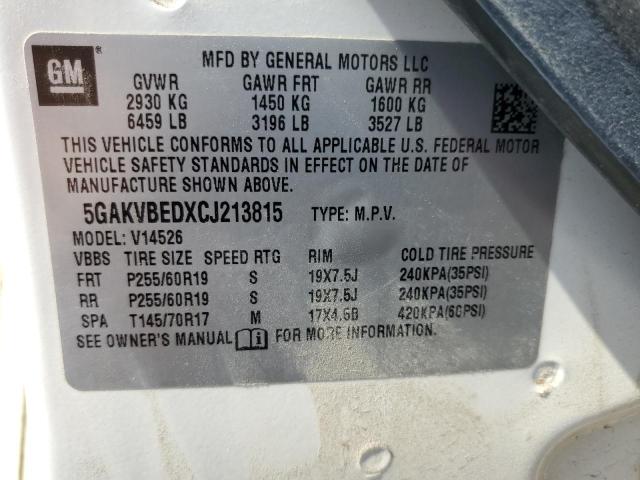 Photo 14 from auction – 2012 BUICK ENCLAVE with VIN 5GAKVBEDXCJ213815