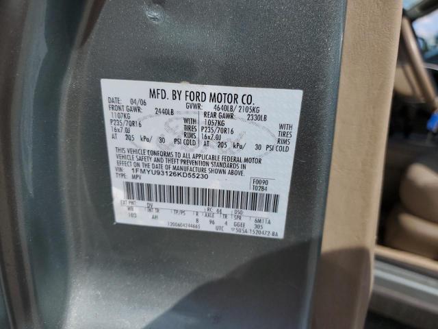 Photo 14 from auction – 2006 FORD ESCAPE XLT with VIN 1FMYU93126KD55230