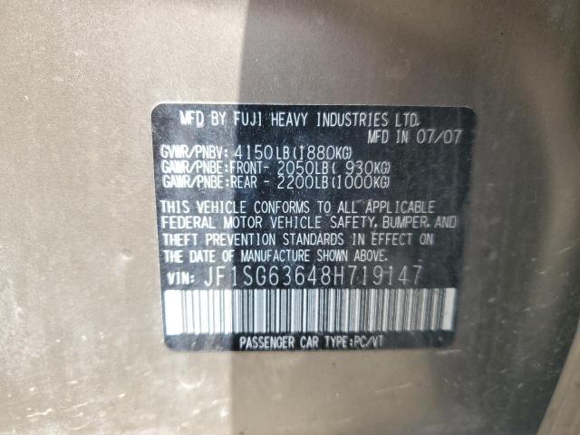 Photo 14 from auction – 2008 SUBARU FORESTER 2 with VIN JF1SG63648H719147