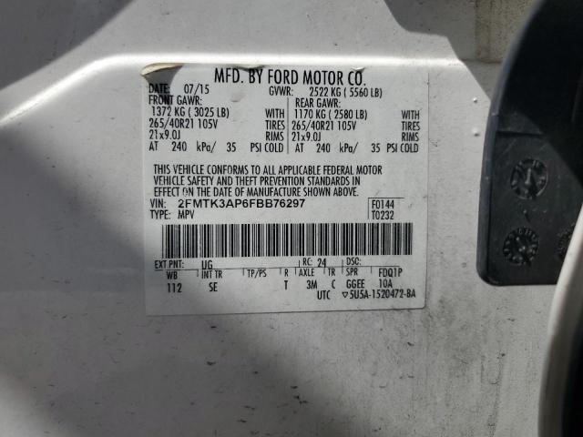 Photo 14 from auction – 2015 FORD EDGE SPORT with VIN 2FMTK3AP6FBB76297
