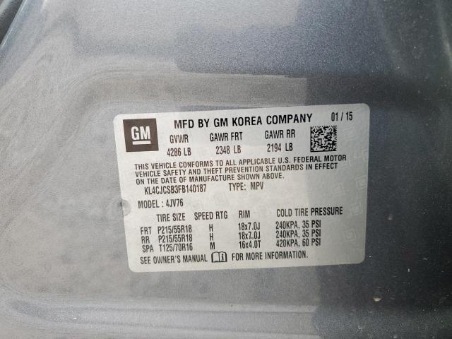 Photo 14 from auction – 2015 BUICK ENCORE with VIN KL4CJCSB3FB140187