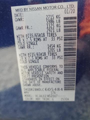 Photo 14 from auction – 2020 NISSAN PATHFINDER with VIN 5N1DR2BN0LC605484